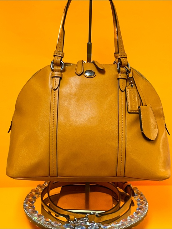 Coach Handbags - Coach Orange Leather Dome Satchel Approx. 10 x 9 x 4